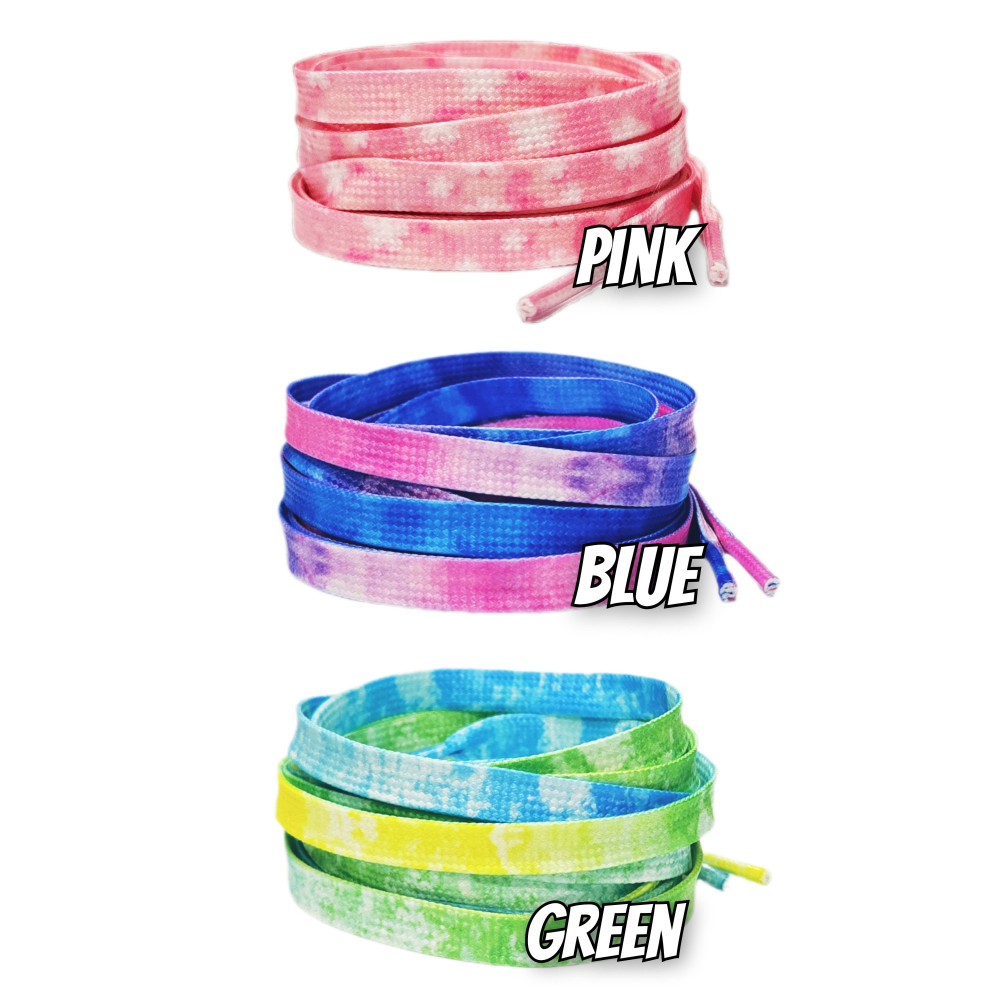 Cocktail-Themed Flat Shoelaces - 3 colors - Pink - Blue - Green - 
